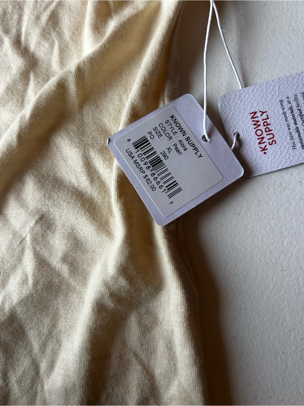 Known Supply nwts Cream Short Sleeve Polo with Tag - Picture 7 of 8